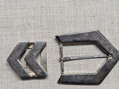 vintage 2PC belt buckle set ARROWHEAD cowboy WESTERN native american indian