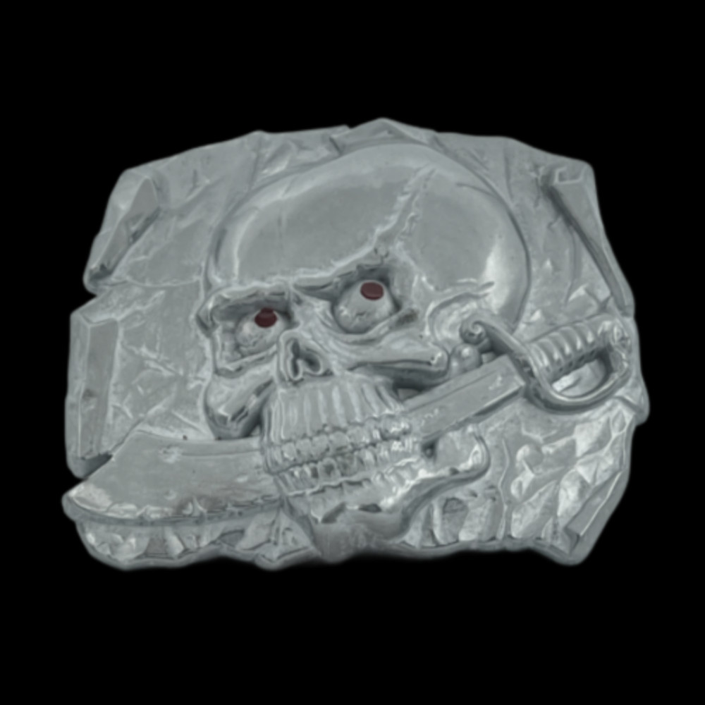 Pirate Pirates Skull Skeleton Sword Evil Belt Buckle Buckles