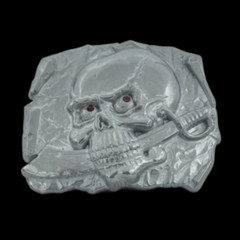 Pirate Pirates Skull Skeleton Sword Evil Belt Buckle Buckles