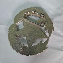 Silver Star Laurel Wreath Belt Buckle Western Americana Military Style Accessory