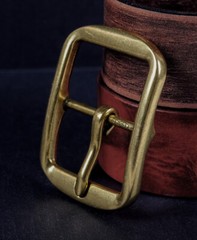 Heavy Brass Classic Center Bar Pin Belt Buckle for Leather Belt Fit 40mm Strap