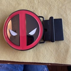 Marvel Heroes Deadpool Graphic Belt Buckle Black Red Clamp Closure Anchor