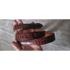 Douglas Magnus Genuine Alligator Leather Belt Sterling Silver Tip -41 No Buckle