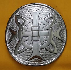 Celtic Cross Knot Kilt Belt Buckle Chrome Finish 3&Prime;/Scottish Belt Buckle Round