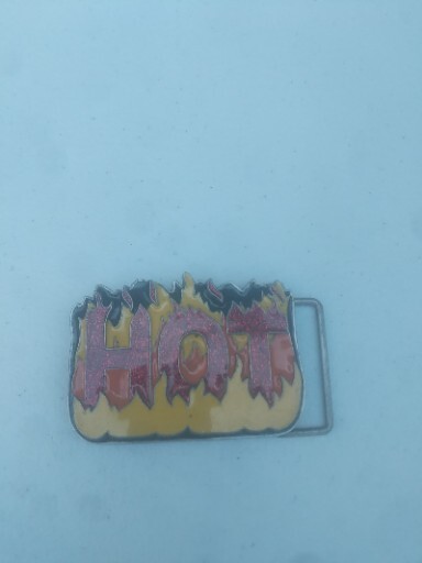 Hot Belt Buckle with Belt, Graffiti Expressions, Fire, Sparkly, Siskiyou ~ #210