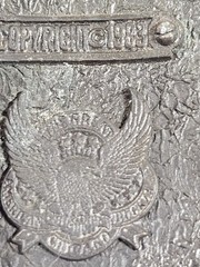 VTG 1983 Great American Buckle Co. Chicago Belt Buckle Enamel Eagle Biker Chain.