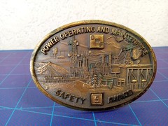 DWP 5 Year Safety Award Belt Buckle Utility Coal Electric Collector Ostens Metal