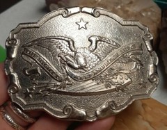 Wyoming Studio Art Works Belt Buckle 1975 « the right to keep and bear arms »