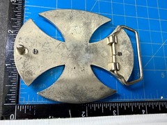 Maltese Celtic Iron Cross Gothic Punk Biker Vibe Cutout Silver Color Belt Buckle