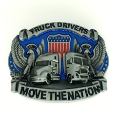 American Trucker Belt Buckle Western Cowboy Truck Motorcyclist (TRK-03)