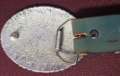 Silver Toned Metal Eagle Belt Buckle Leather Hand Tooled Belt Cowboy Rodeo READ