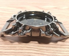 Skull Belt Buckle Biker Gothic Skeleton Vampire Fangs Dark Metal Pewter Finish