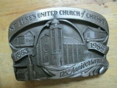 St. Luke&rsquo;s United Church of Christ collectible belt buckle 125th anniversary
