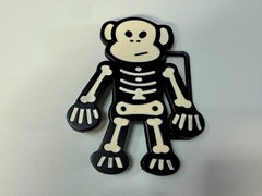 3D Skeleton Cartoon Style Cutout White Black Colored Fashion NOS Belt Buckle