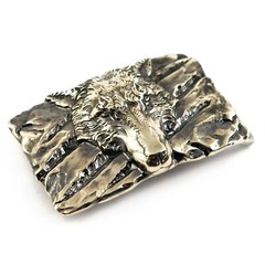 German silver belt buckle « Fenrir Wolf », Animal belt buckle; Werewolf buckle