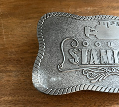 Caterpillar CAT Equipment 5&Prime; x 3&Prime; Stampede Dozer Zinc Men&rsquo;s Belt Buckle-GUC