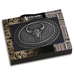 Montana Silversmiths Attitude Frontier Pride Buffalo Skull Western Belt Buckle