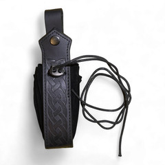 VTG-Inspired Medieval FauxLeather Belt Potion Bottle Pouch Viking Black NWT
