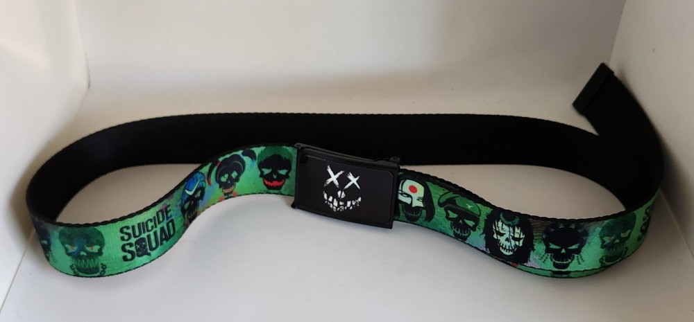 Suicide Squad Belt w/ Metal Belt Buckle Loot Crate Neon Green Black Buckle Down