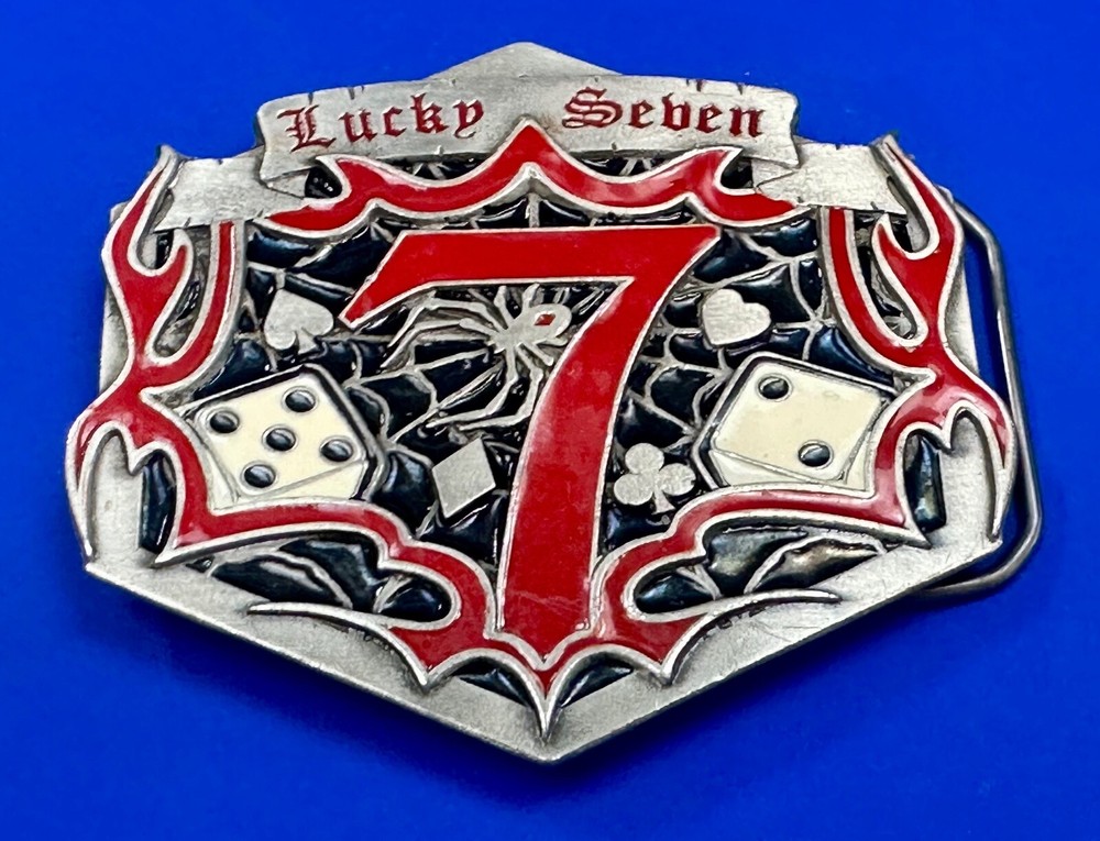 Lucky Seben 7 Seven’s Vegas gambling dice 04 Great American Products belt buckle