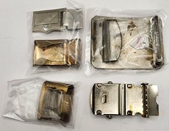 Vintage Belt Buckle & Money Clip Lot of 5 Brass Silver Tone Interchangeable WC