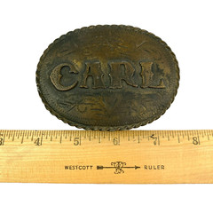 Vintage Carl Etched Belt Buckle 1981 Spec-Cast Denver Walking Dead Cosplay