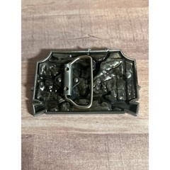 Deer Scenery rifles crossed Belt Buckle Antique silver BG Whitetail hunting USA