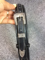 Nice vintage Keystone Bros Santa Fe Southwestern Sterling 925 buckle belt