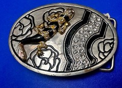 Gecko Lizard Salamander Multi Colored Jeweled Unique Animal Theme Belt Buckle