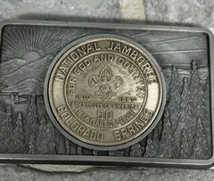 VINTAGE BELT BUCKLE NATIONAL JAMBOREE 50 YEARS BSA BOY SCOUTS OF AMERICA 1960