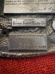 Arroyo Grande Buckle Co. American Oil Worker Belt Buckle 1989 LE 310/5000