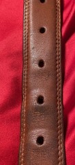 Tommy Hilfiger Mens Leather Brass Crest Belt Brown Size 32 Vintage