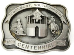 Edgemont South Dakota Centennial Belt Buckle 1890-1990 Train Horse #194/250