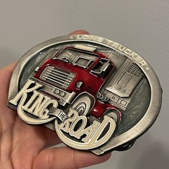 Vintage Fantastic Belt Buckle King Of The Road Truck Dragon Designs 1990