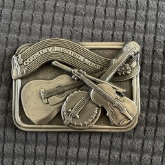 1984 Bergamot Brass Works Country WestMusic Belt Buckle Fiddle & Banjo & Guitar