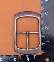 Solid Silver Center Bar Belt Buckle for Leather Belt Replacement Fit 40mm Strap