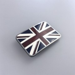 Vintage Style Enamel UK Union Jack Flag Rectangle Belt Buckle