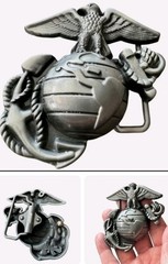New Silver United States Marines USMC EGA military Belt Buckle
