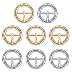 8Pcs 0.6&Prime; Single Prong Belt Buckle Metal Roller Buckle Silver/Light Gold