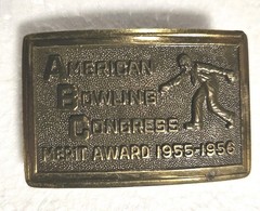 Vintage Belt Buckle American Bowling Congress Merit Award 1955-1956 274 Pins
