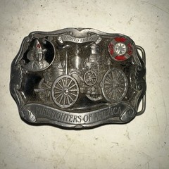 FIREFIGHTERS OF AMERICA 113 Limited Edition Belt Buckle USA Pewter Fire Engine