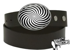 Hypnotic Belt Buckle – Sci-fi Spiral Optical Illusion Handmade Buckle – 558