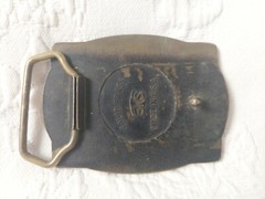 Vintage BTS Solid Brass Steam Engine Locomotive Belt Buckle Train 3.5&Prime; Long
