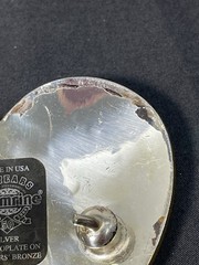 1998 Crumrine Buckle Silver Electroplate On Brass Horse head Heart Shape