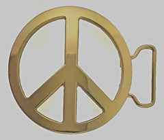 New Men Women Peace Sign Belt Buckle Symbol Dove Peace-Lover-Keeper Gold Metal