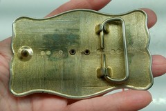 Vintage Agate Stone Silver Tone Western-style Mens Belt Buckle