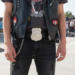 Men Silver Metal Belt Buckle CA State California 10 Freeway Bling Western Unisex