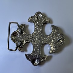 Silver Metal Textured Cross Western Belt Buckle Fits 1.5 in Belt