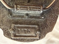 Vintage Buckle Bakery Fire Fighter Enamel Belt Color Buckle 1670 USA Fireman