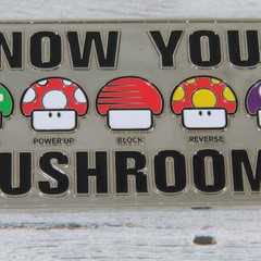 2004 Nintendo Know Your Mushrooms Super Mario Belt Buckle